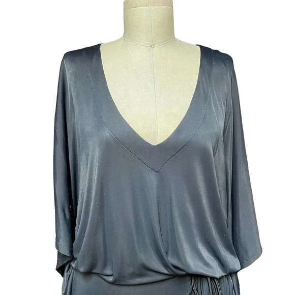 Cia Maritima Black Dolman Kimono Tie Waist Swim Cover Up Size Medium - Picture 2 of 8